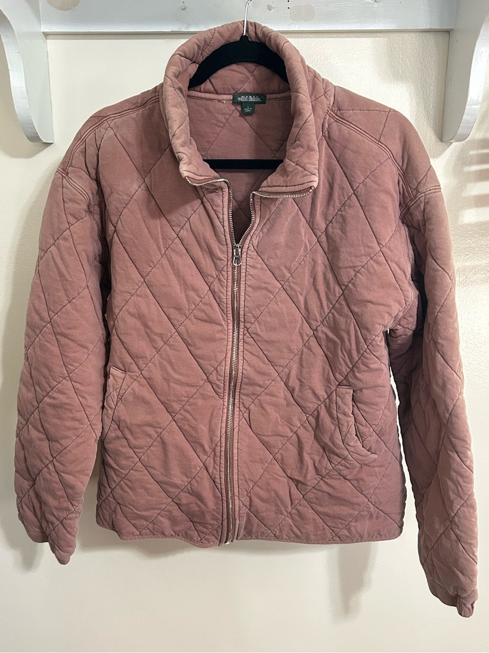 wild fable Quilted Puffer Jacket - Dusty Mauve